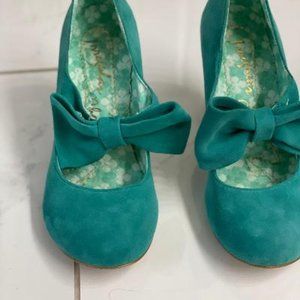 Irregular Choice Tea and Cakes Turquoise Heels